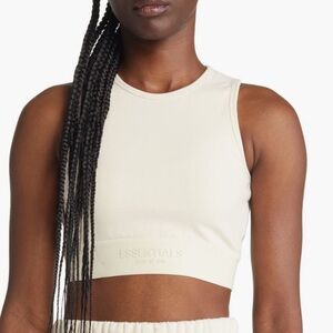 Fear of God Essentials Crop Logo Tank Cream